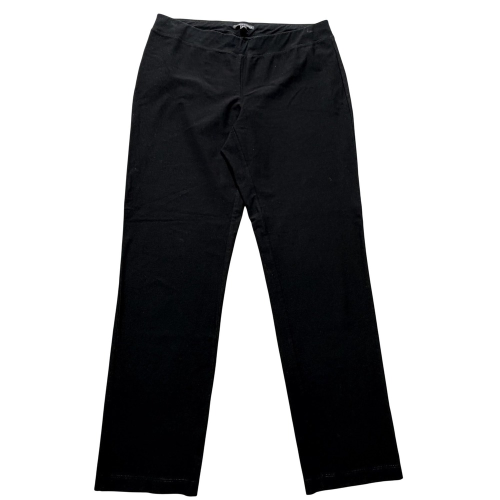 Eileen Fisher Knit Dress Pants Womens Petite S/P‎ Black Slim Pull On Stretch USA